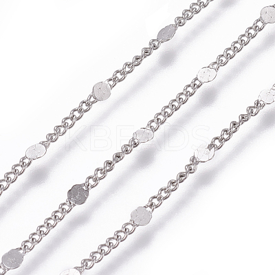 Tarnish Resistant 304 Stainless Steel Curb Chains CHS-L020-018P-1