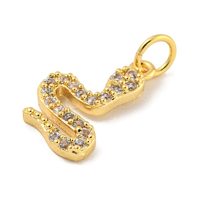 Rack Plating Brass Micro Pave Clear Cubic Zirconia Pendants KK-B093-02F-G-1