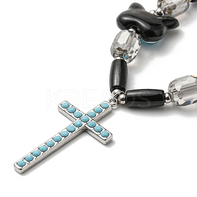 Glass Beaded Necklaces NJEW-K259-04-1
