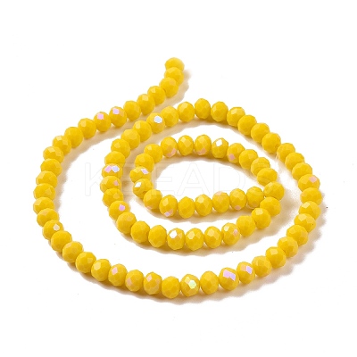Electroplate Opaque Solid Color Glass Beads Strands EGLA-A034-P4mm-L02-1