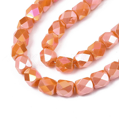 Electroplate Glass Beads Strands EGLA-N002-13-A17-1