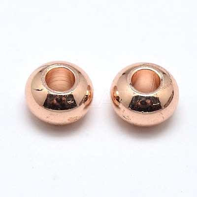 Brass Flat Round Spacer Beads X-KK-M085-18RG-NR-1