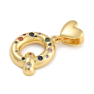 Brass Micro Pave Colorful Cubic Zirconia Pendants KK-P281-01G-Q-1