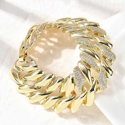 Brass Link Chain Bracelets for Women BJEW-H630-08G-1