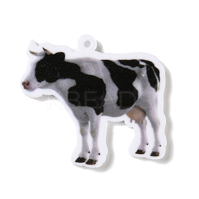 Opaque Printed Acrylic Pendants SACR-F018-01C-1