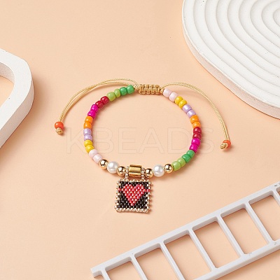 Glass Seed Braided Bead Bracelet BJEW-MZ00025-01-1