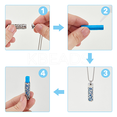 2Sets 2 Styles Hollow Perfume Bottle Pendant Necklaces NJEW-FI0001-64-1