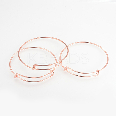 Adjustable Brass Expandable Bangle Making BJEW-R032-RG-1