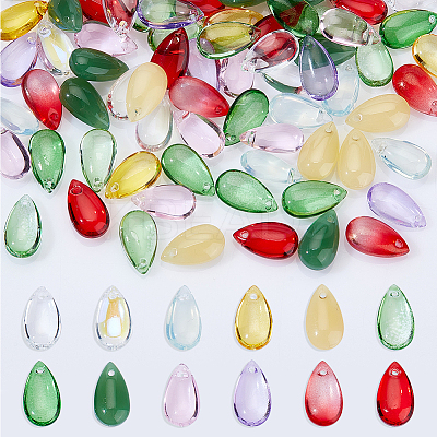 120Pcs 12 Colors Imitation Gemstone Glass Pendants GLAA-GA0001-49-1