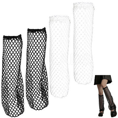 2Pairs 2 Colors Polyester Fishing Net Socks AJEW-CY0001-21-1