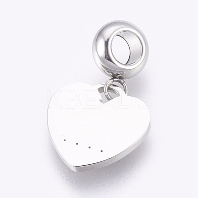 304 Stainless Steel European Dangle Charms STAS-O097-10P-1