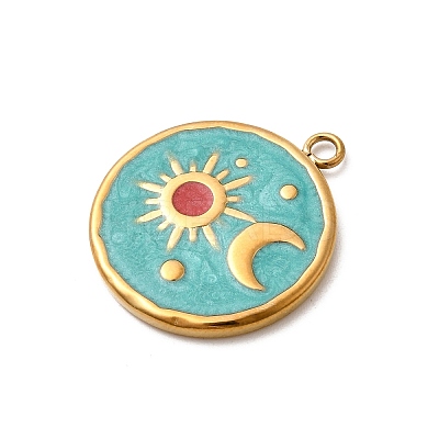 304 Stainless Steel Enamel Pendants STAS-B113-12G-01-1