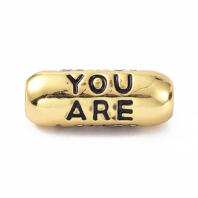 Eco-Friendly Brass Enamel Beads KK-C220-06G-11-1