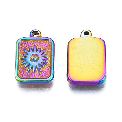 Rack Plating Rainbow Color Alloy Pendant Rhinestone Settings PALLOY-N163-184-1