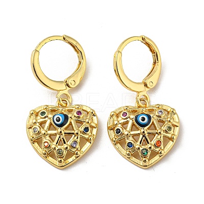Real 18K Gold Plated Brass Dangle Leverback Earrings EJEW-A033-15G-01-1
