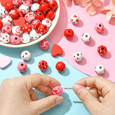 120pcs DIY Valentine's Day Pendant Decoration Making Kit DIY-CJ0002-28-1