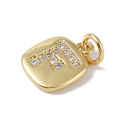 Rack Plating Brass Micro Pave CLear Cubic Zirconia Charms KK-E110-14G-F-1