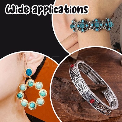 56pcs 7 styles Natural Howlite & Synthetic Turquoise & Synthetic Malachite Cabochons G-AR0006-07-1
