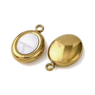 304 Stainless Steel Resin Pendants STAS-P406-15E-G-1