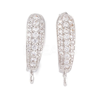 Rack Plating Brass Cubic Zirconia Hoop Earring Findings KK-S374-04P-03-1
