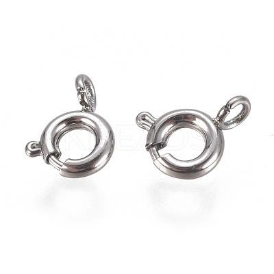 Non-Tarnish 304 Stainless Steel Spring Ring Clasps STAS-F224-02P-A-1