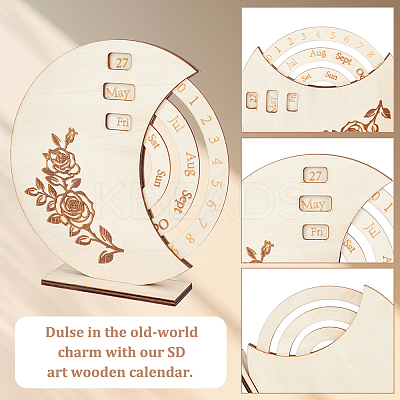 Wood Millennial Calendar Home Decorations FIND-WH0152-581-1