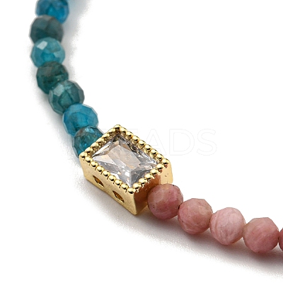 Round Natural Apatite & Rhodonite Beaded Bracelets BJEW-M315-03G-1
