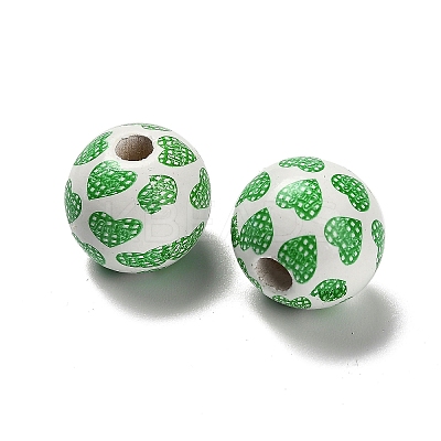 St. Patrick's Day Series Printed Schima Wood European Beads WOOD-V002-01J-1