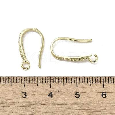 Brass Micro Pave Cubic Zirconia Earring Hooks KK-C048-14B-G-1