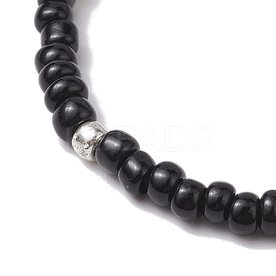 Halloween Candy Corn Acrylic & Glass Seed Beaded Stretch Bracelets Women BJEW-JB10525-01-1