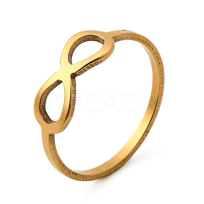 Ion Plating(IP) 201 Stainless Steel Infinity Finger Ring for Women RJEW-G266-24G-1