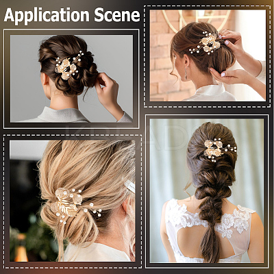 Alloy with Plastic Pearl Ornament Accessories FIND-WH20030-11C-G-1