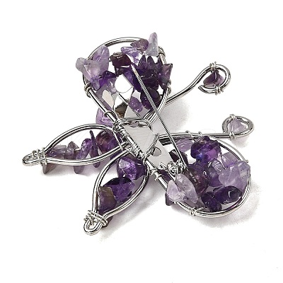 Butterfly Natural Amethyst Brooch G-A278-02P-06-1