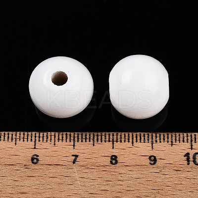 Painted Natural Wood Beads WOOD-A018-16mm-19-1