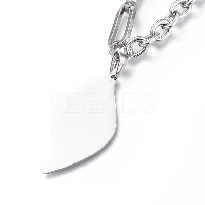 Non-Tarnish 304 Stainless Steel Paperclip Chains & Cable Chain Jewelry Sets SJEW-K153-12P-1