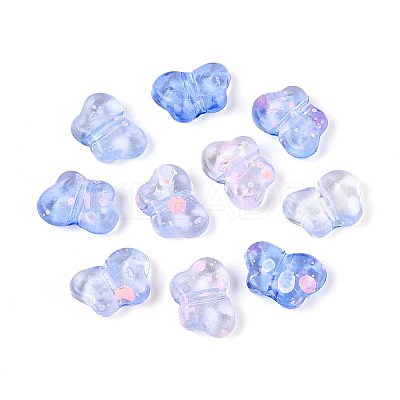 Spray Painted Transparent Acrylic Beads OACR-N149-01B-1