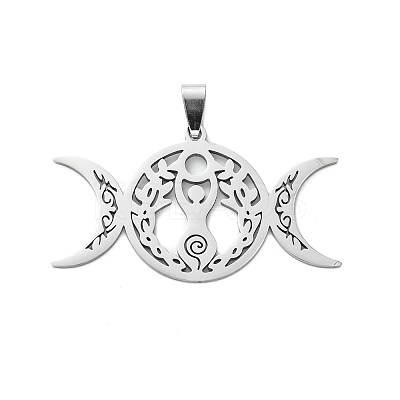 Non-Tarnish 201 Stainless Steel Big Pendants STAS-B052-04P-1