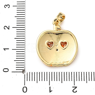 Brass Micro Pave Cubic Zirconia Pendants KK-I383-06G-03-1