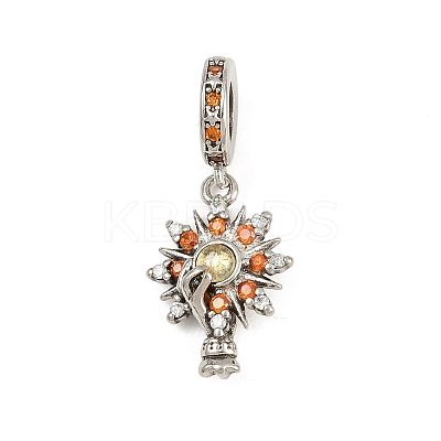 Brass Topaz Rhinestone European Dangle Charms KK-P324-09P-1