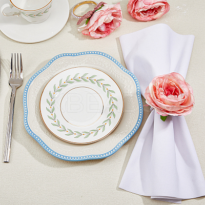 Artificial Rose Flower Cloth Napkin Rings AJEW-WH0314-75-1