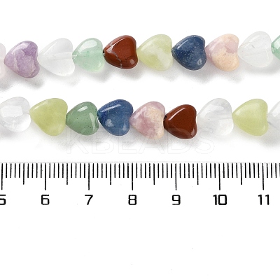 Natural Quartz Crystal & Red Jasper & Green Aventurine & Blue Aventurine & Lepidolite & Amethyst & Lemon Jade Beads Strands G-B022-39A-1