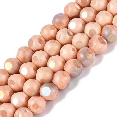 Ombre Effect Dyed Electroplate Opaque Glass Beads Strands EGLA-Q130-01A-18-1
