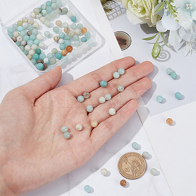 2 Strands Natural Flower Amazonite Beads Strands G-NB0004-46-1