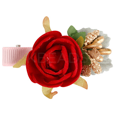 Simulation Flower Cloth Alligator Hair Clips PHAR-WH0012-22B-1