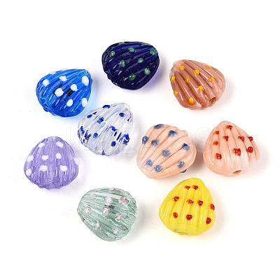 Handmade Lampwork Bumpy Beads Strands LAMP-N036-02-1