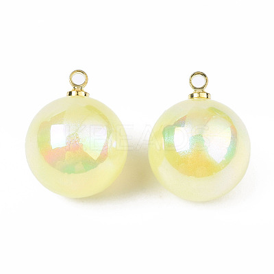 ABS Plastic Imitation Pearl Pendants PACR-T015-04B-1