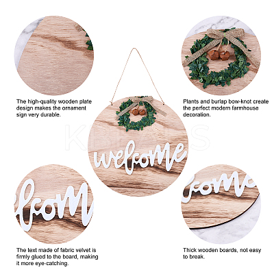 Wooden Ornaments HJEW-WH0006-42-1