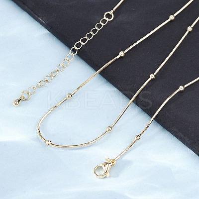 2.5MM Brass Ball Snake Chain Necklaces for Women Men KK-P302-03G-1