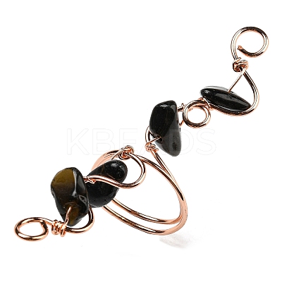 Natural Mixed Gemstone Chips Finger Ring G-Q1002-09G-1