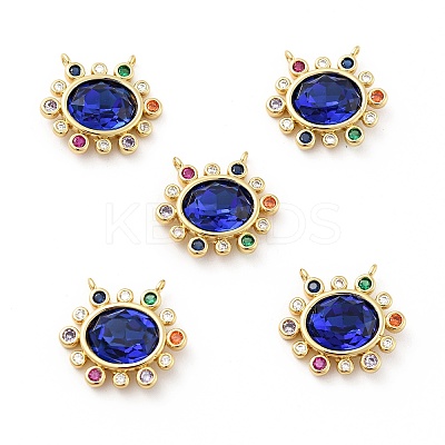 Brass Cubic Zirconia Pendants KK-G419-04G-01-1